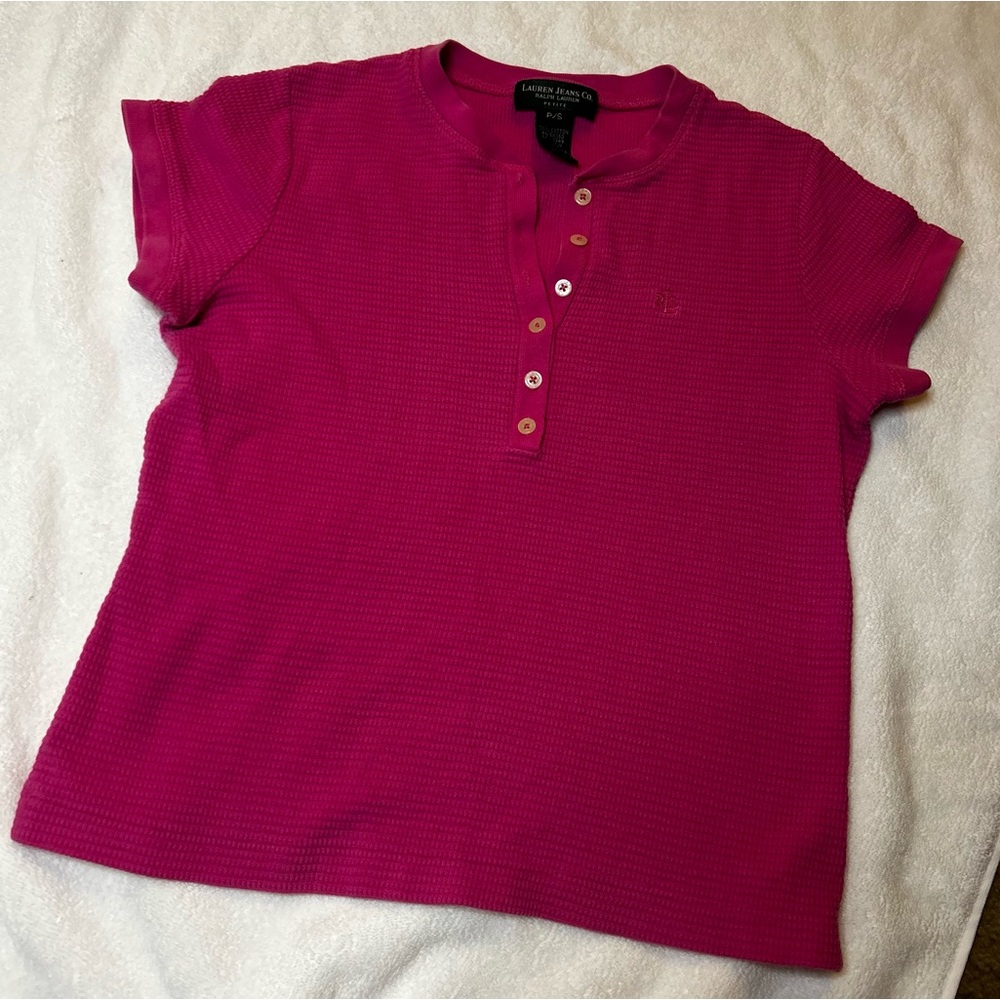 Lauren Ralph Lauren Waffle Knit pink baby t shirt